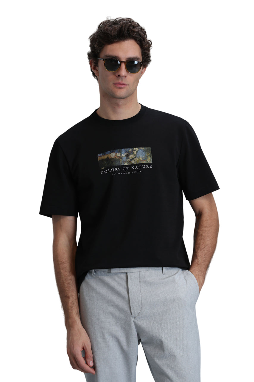 Lufian Minimalist Oversize Erkek T-Shirt - Kısa Kol - Günlük Kullanım İkincil görsel