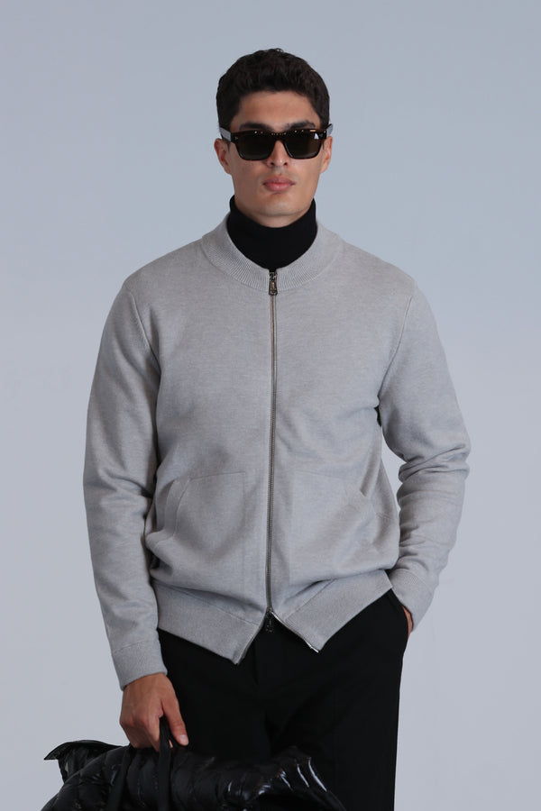 Lufian Minimalist Oversize Fermuarlı Uzun Kol Erkek Hırka
