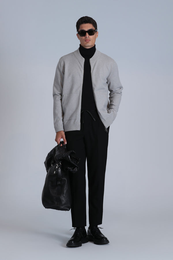 Lufian Minimalist Oversize Fermuarlı Uzun Kol Erkek Hırka