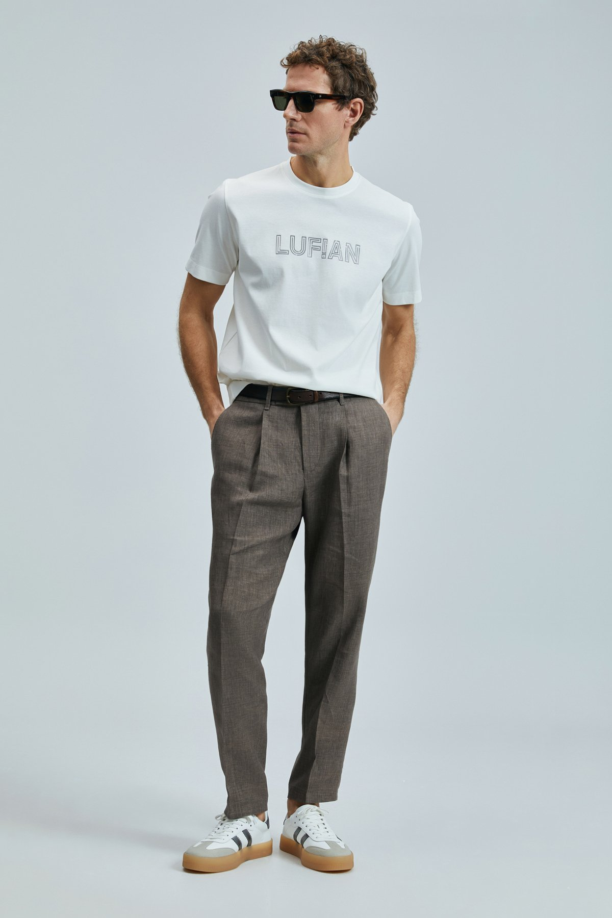 Lufian Minimalist Oversize Yuvarlak Yaka Kısa Kol Erkek T-Shirt Ana görsel