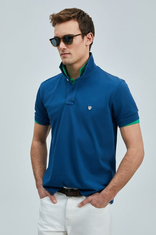 Lufian Minimalist Polo Yaka Erkek T-Shirt - Kısa Kol - Günlük