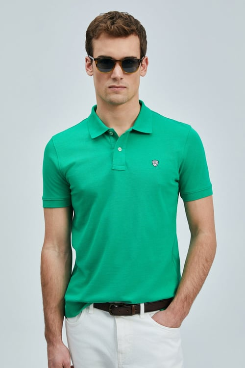 Lufian Minimalist Polo Yaka Erkek T-Shirt - Kısa Kol - Günlük İkincil görsel