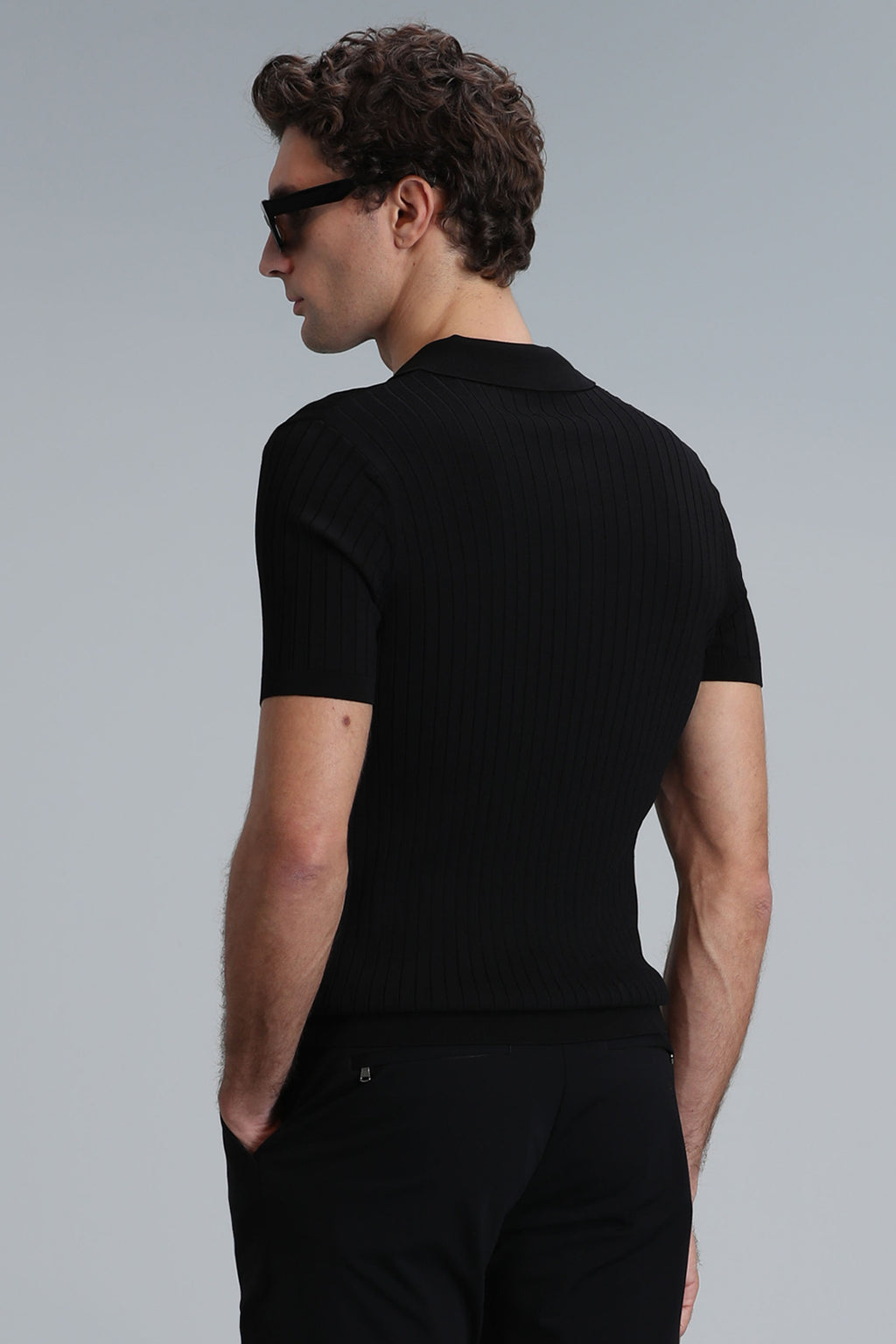 Lufian Minimalist Polo Yaka Kısa Kol Erkek Kazak - Günlük Şıklık