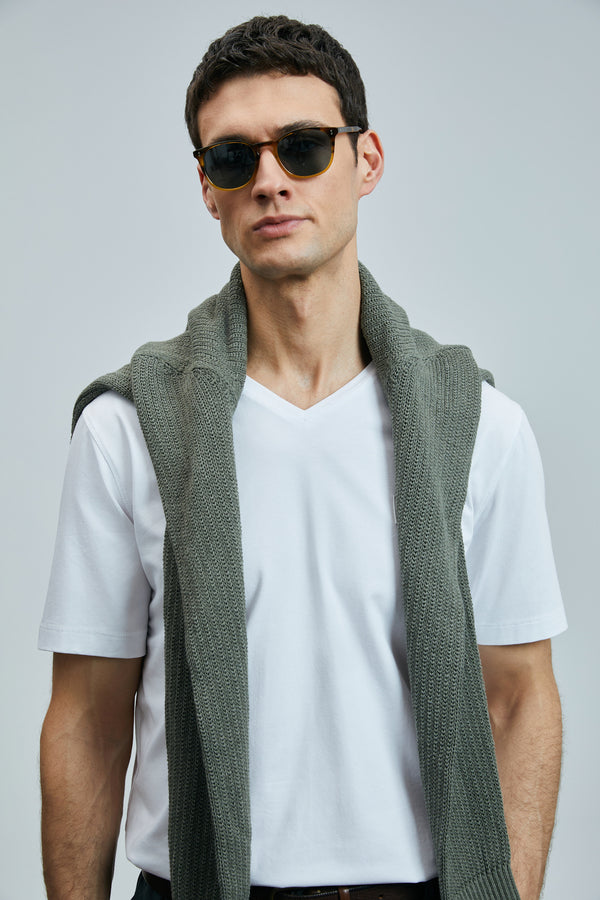 Lufian Minimalist V Yaka Kısa Kol Erkek T-Shirt - Günlük Şıklık