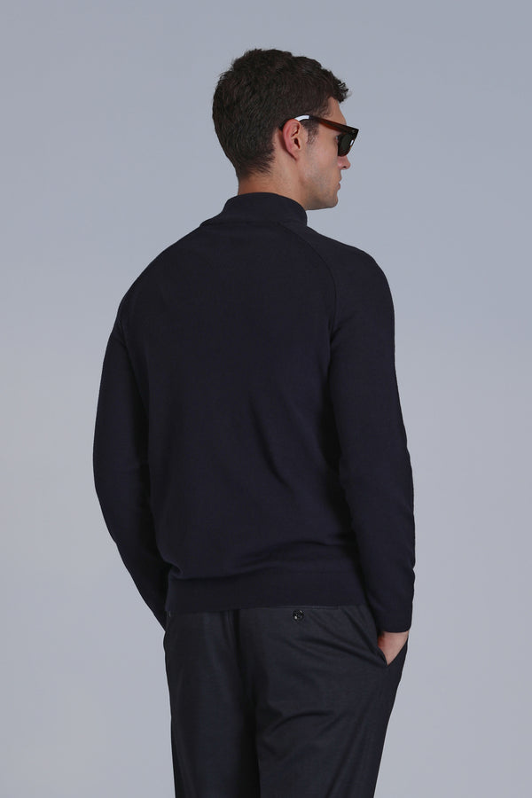 Lufian Minimalist Yarım Fermuarlı Uzun Kol Erkek Kazak - Günlük Şıklık