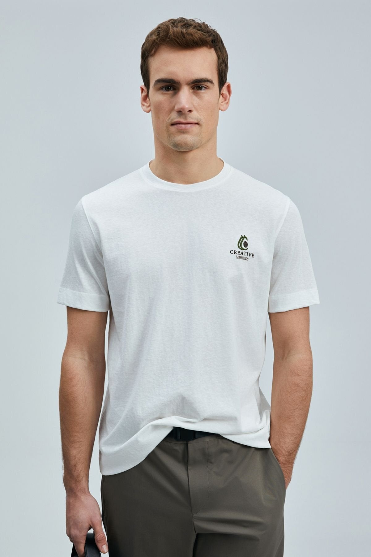 Lufian Minimalist Yuvarlak Yaka Kısa Kol Erkek T-Shirt - Günlük Stil