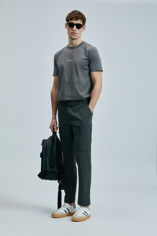 Lufian Oversize Minimalist Yuvarlak Yaka Kısa Kol Erkek T-Shirt