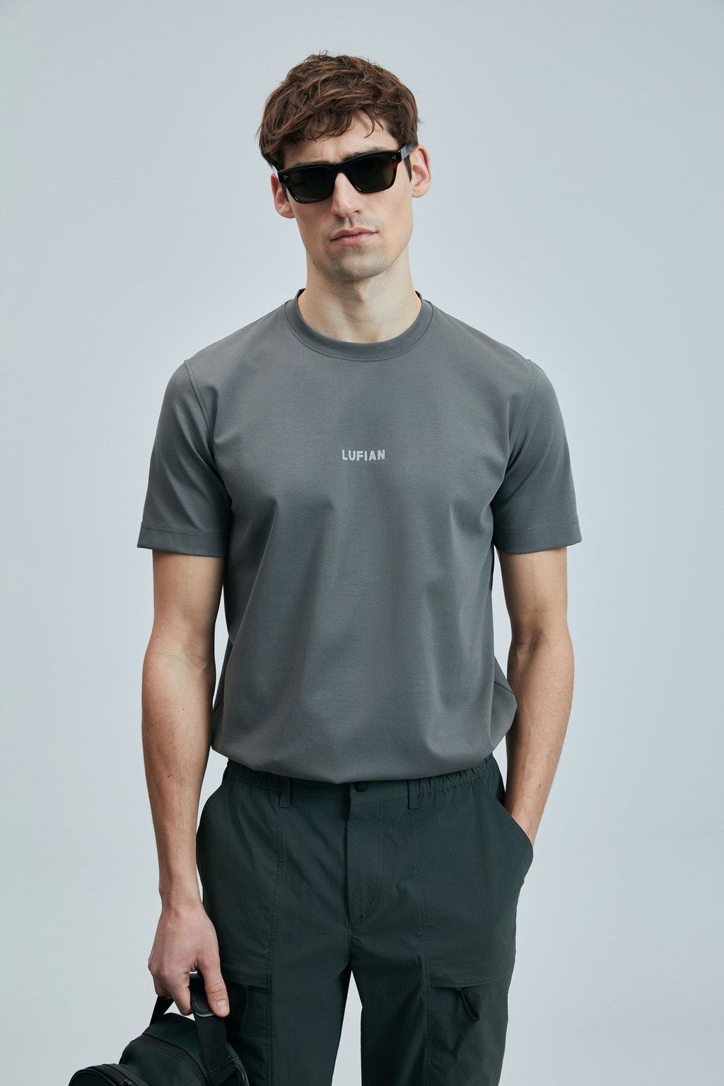 Lufian Oversize Minimalist Yuvarlak Yaka Kısa Kol Erkek T-Shirt
