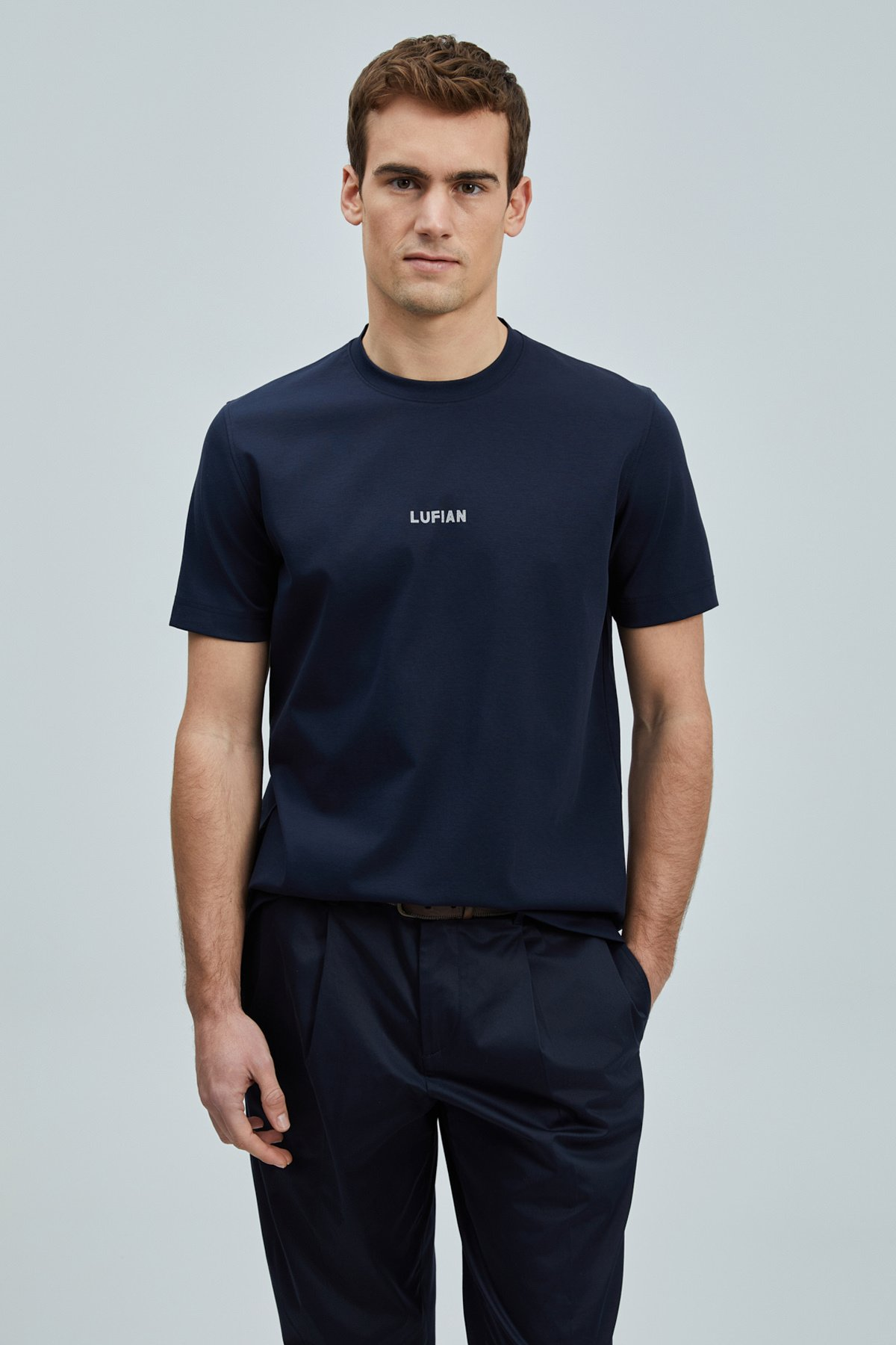 Lufian Oversize Minimalist Yuvarlak Yaka Kısa Kol Erkek T-Shirt