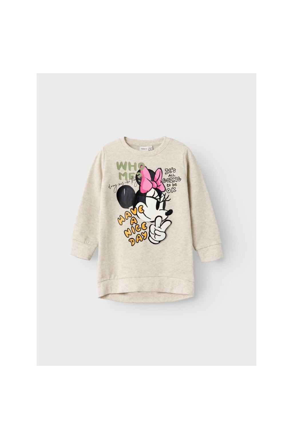 Minnie Mouse Baskılı Oversize Kız Çocuk Sweatshirt-Günlük Kullanım