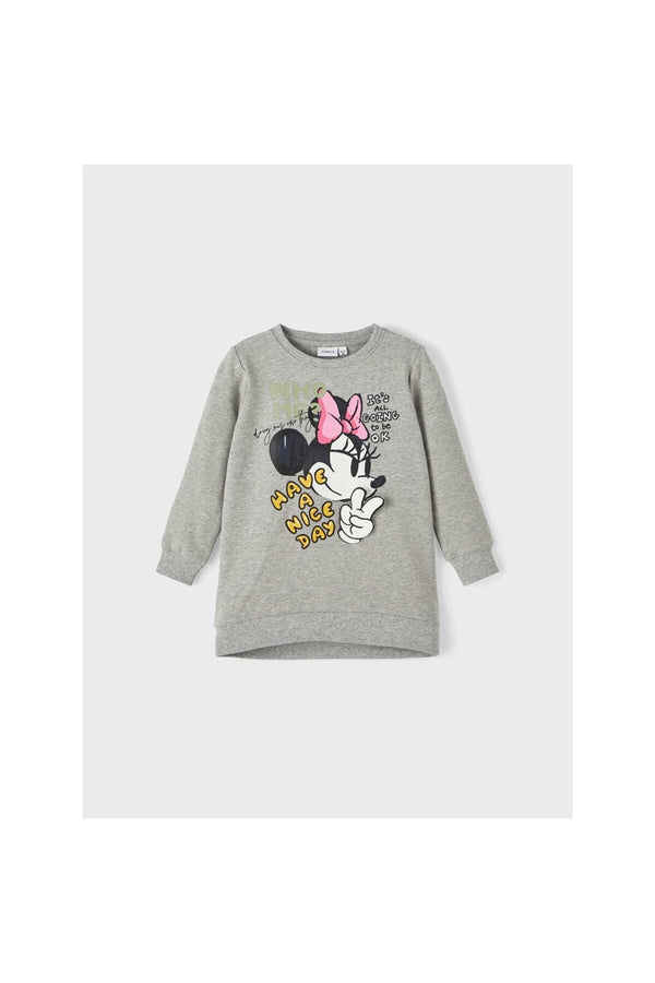 Minnie Mouse Baskılı Oversize Kız Çocuk Sweatshirt-Günlük Kullanım