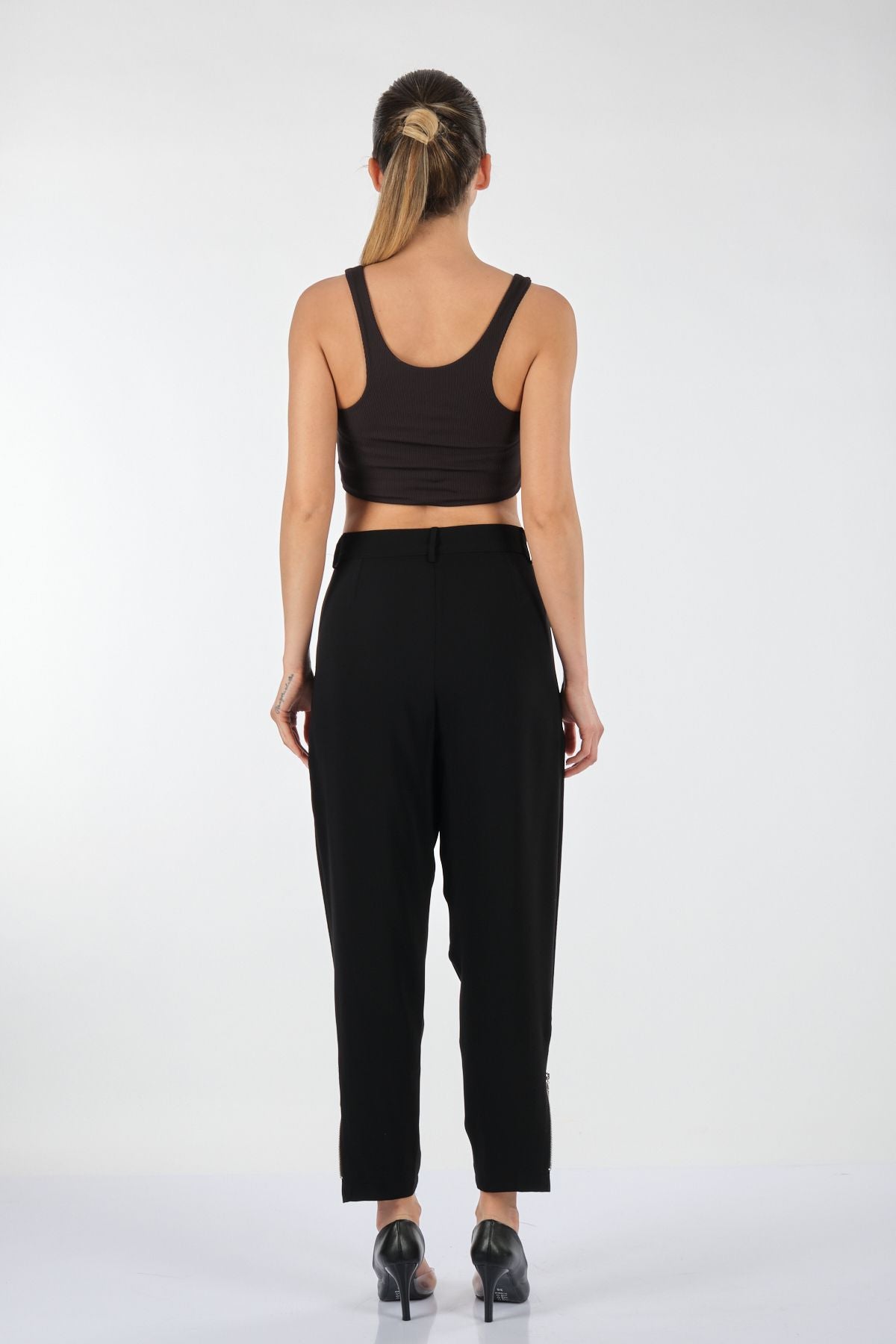 Misswhence Minimalist Yüksek Bel Crop Pantolon - Günlük & Ofis Translation missing: ar.content.product_image_main