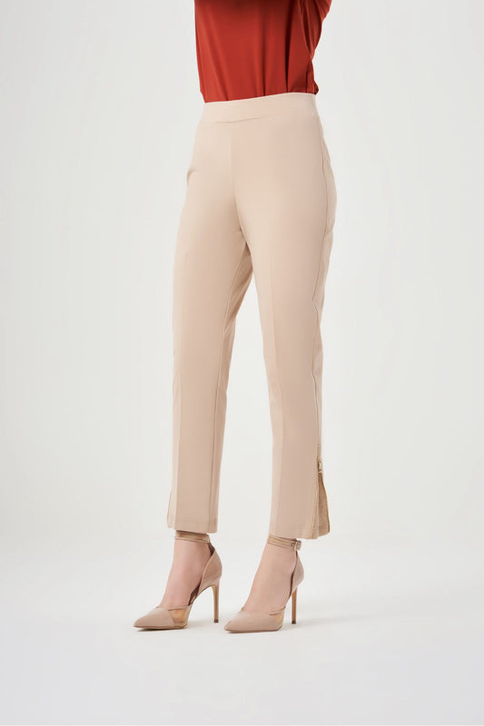 Misswhence Minimalist Yüksek Bel Crop Pantolon - Yan Fermuar Detayı