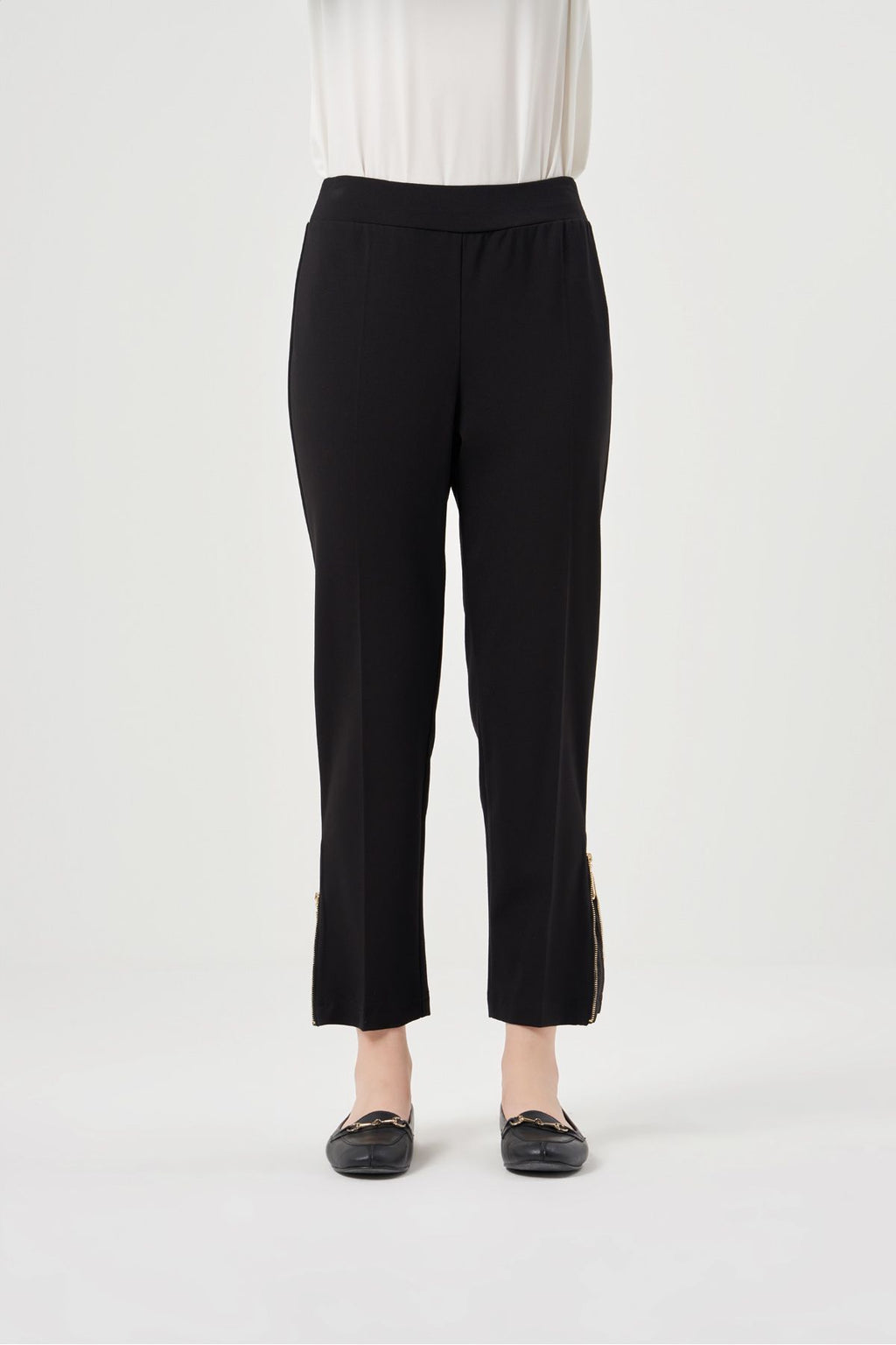 Misswhence Minimalist Yüksek Bel Crop Pantolon - Yan Fermuar Detayı
