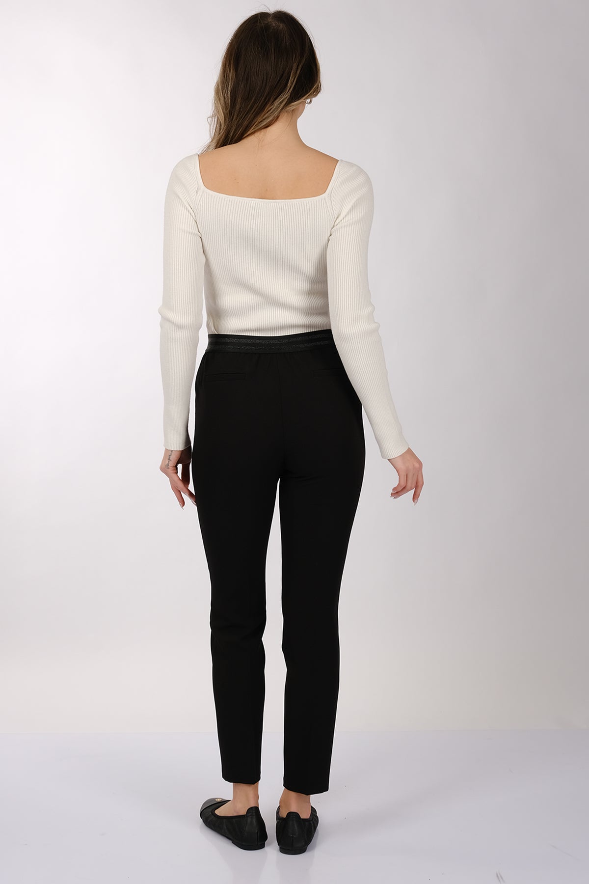 Modiva Minimalist Yüksek Bel 7/8 Dar Kesim Kadın Pantolon - Günlük & Ofis