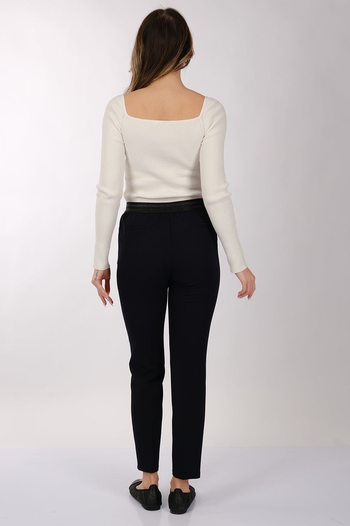 Modiva Minimalist Yüksek Bel 7/8 Dar Kesim Kadın Pantolon - Günlük & Ofis