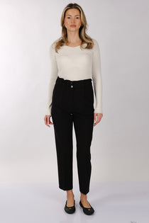 Modiva Minimalist Yüksek Bel Crop Pantolon - Günlük & İş