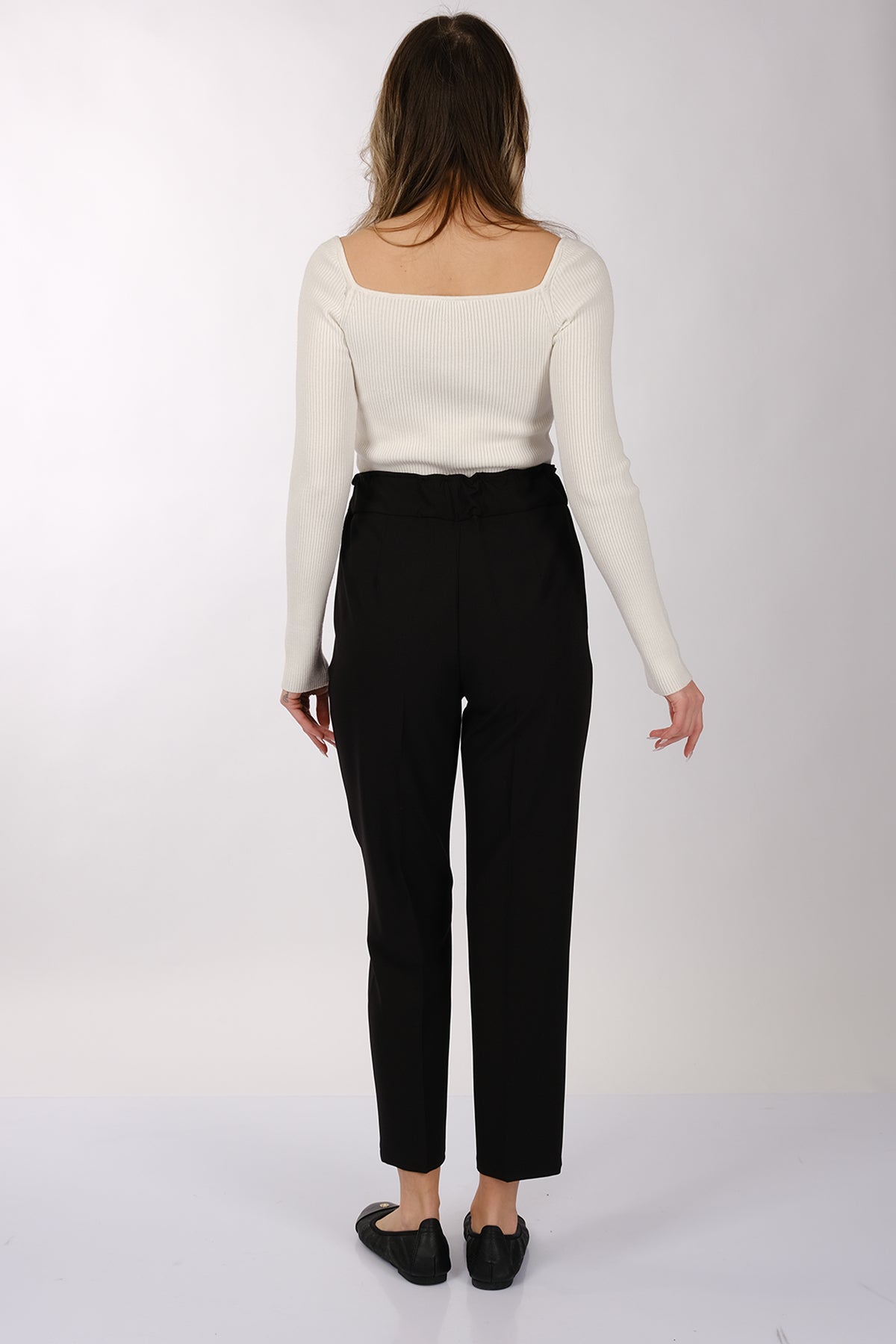 Modiva Minimalist Yüksek Bel Crop Pantolon - Günlük & İş