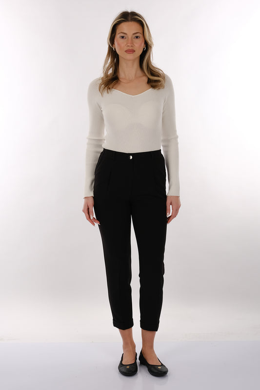 Modiva Minimalist Yüksek Bel Midi Kadın Pantolon - Günlük & Ofis
