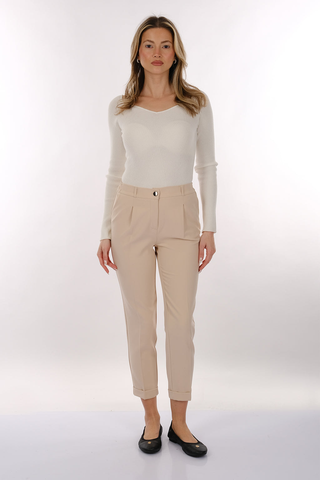 Modiva Minimalist Yüksek Bel Midi Kadın Pantolon - Günlük & Ofis