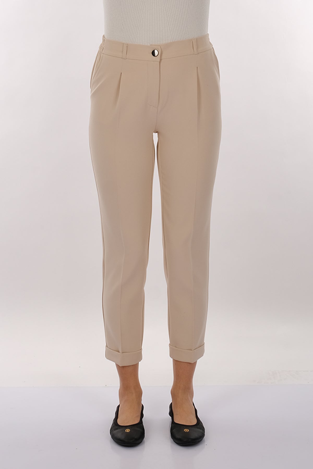 Modiva Minimalist Yüksek Bel Midi Kadın Pantolon - Günlük & Ofis