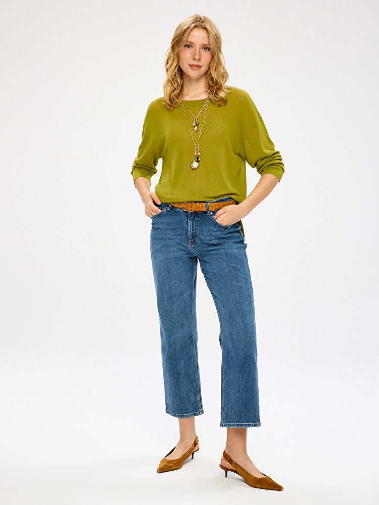 Mom Fit Beş Cep Elastanlı Jean Pantolon UW27JPN009 Ana görsel