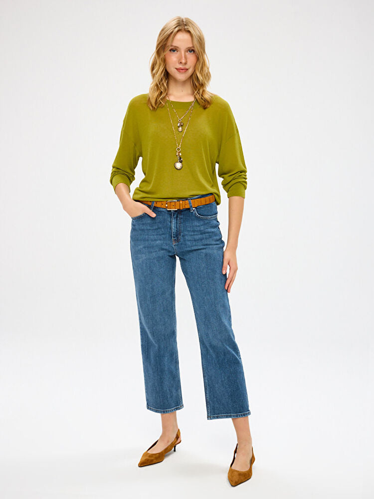 Mom Fit Beş Cep Elastanlı Jean Pantolon UW27JPN009 İkincil görsel