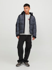 Jack&Jones Minimalist Oversize Kapüşonlu Erkek Kışlık Mont