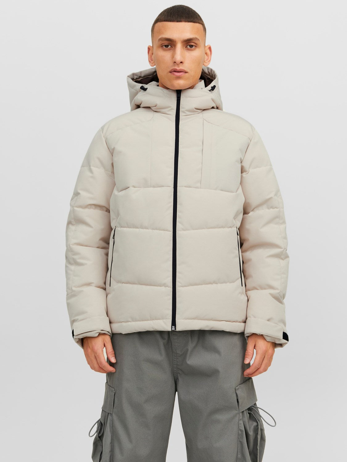Jack&Jones Minimalist Oversize Kapüşonlu Erkek Kışlık Mont