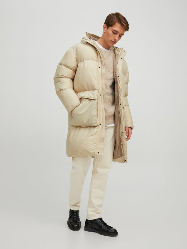 Jack&Jones Oversize Kapüşonlu Uzun Erkek Kışlık Mont - Minimalist