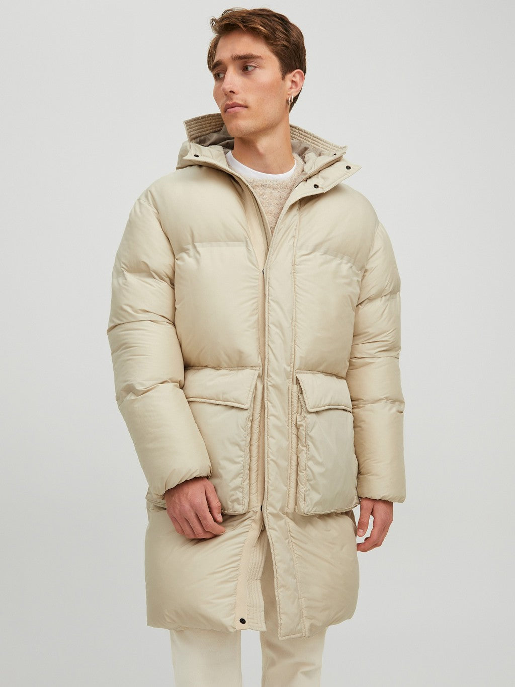 Jack&Jones Oversize Kapüşonlu Uzun Erkek Kışlık Mont - Minimalist Translation missing: tr.content.product_image_main