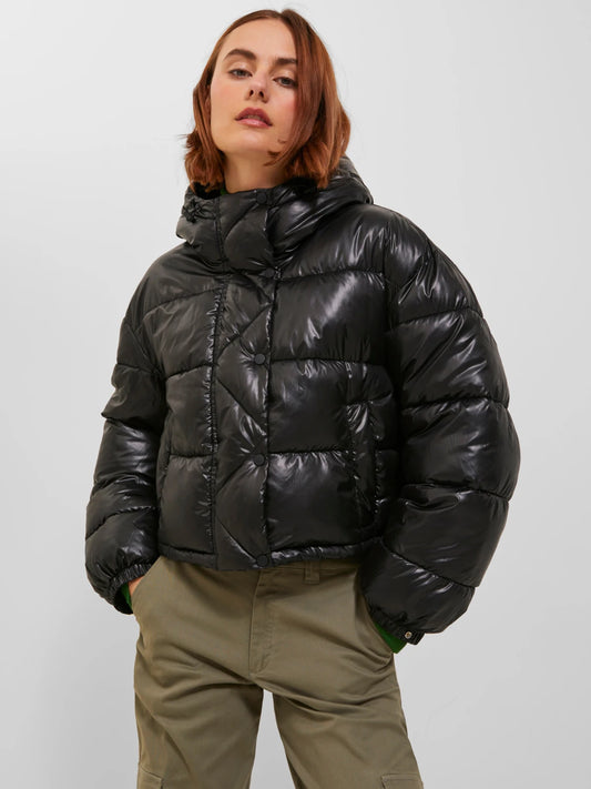 Jack&Jones JJXX Oversize Crop Şişme Mont - Kapüşonlu, Minimalist