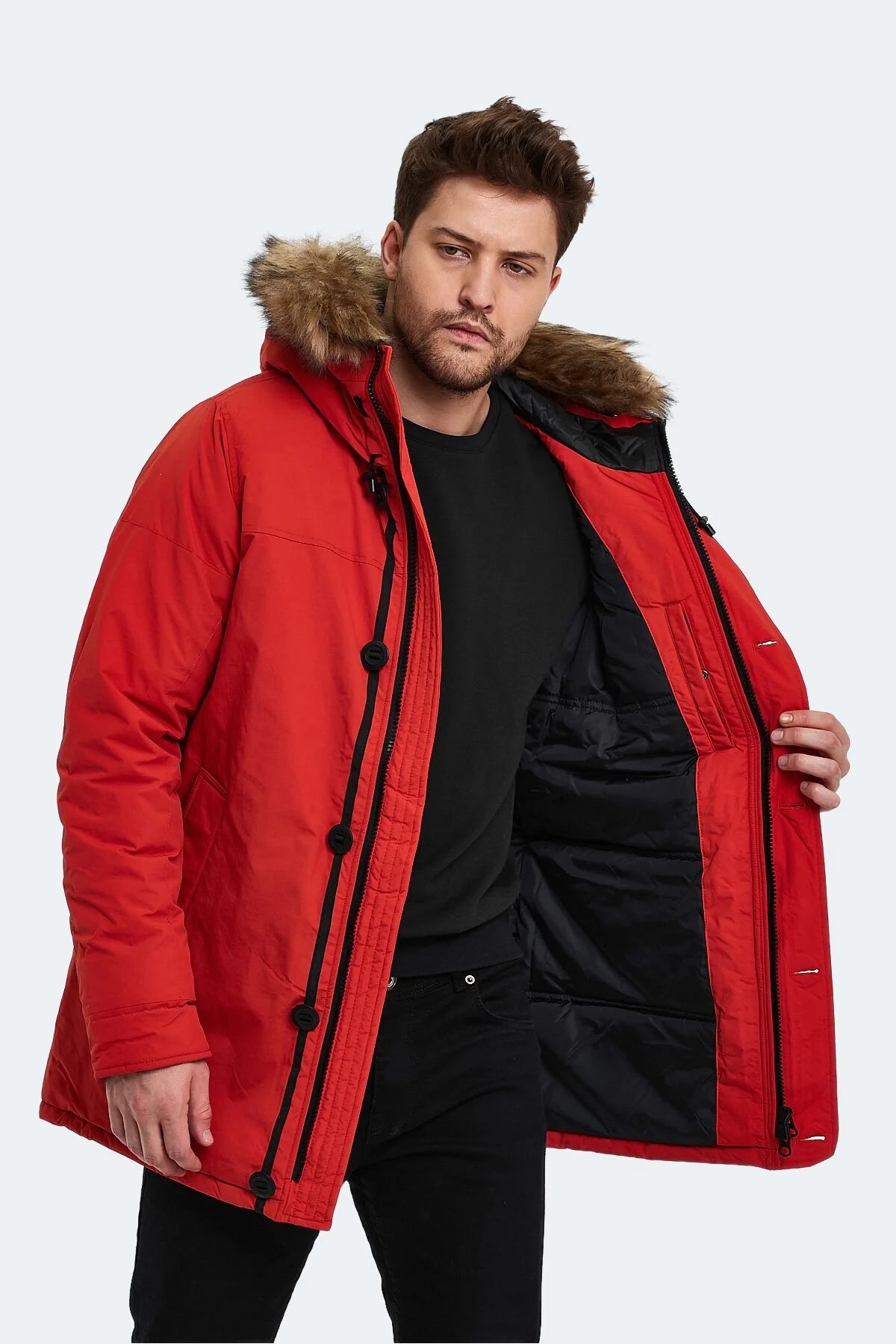 Lumberjack Erkek Oversize Kapüşonlu Kaban - Kışlık Sıcaklık