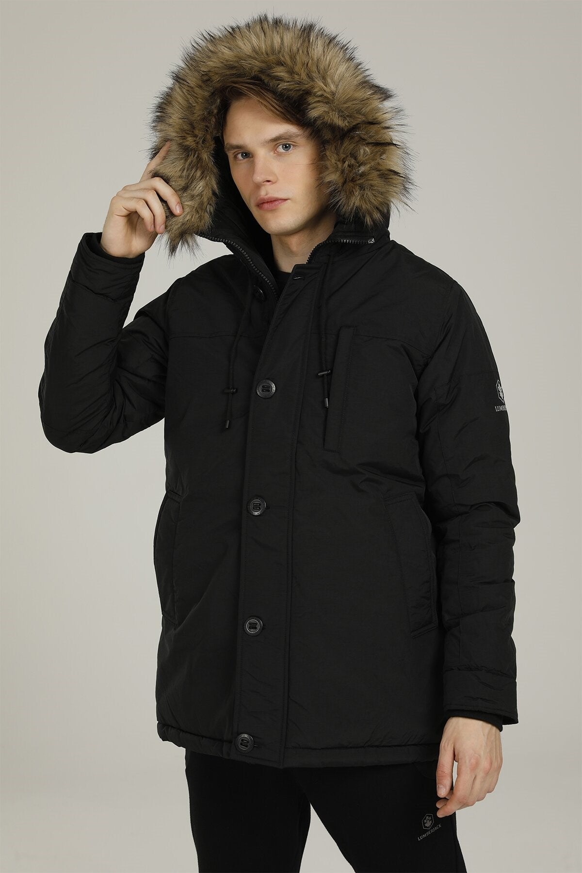 Lumberjack Erkek Oversize Kapüşonlu Kaban - Kışlık Sıcaklık