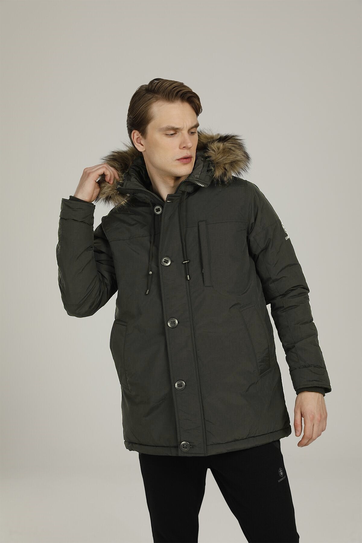 Lumberjack Erkek Oversize Kapüşonlu Kaban - Kışlık Sıcaklık