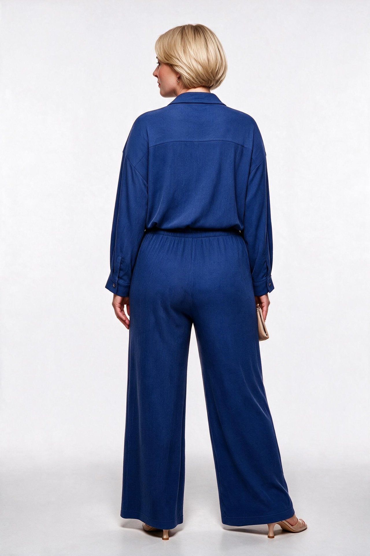Müsemma Kadın Oversize Gömlek Yaka Midi Takım - Günlük Şıklık