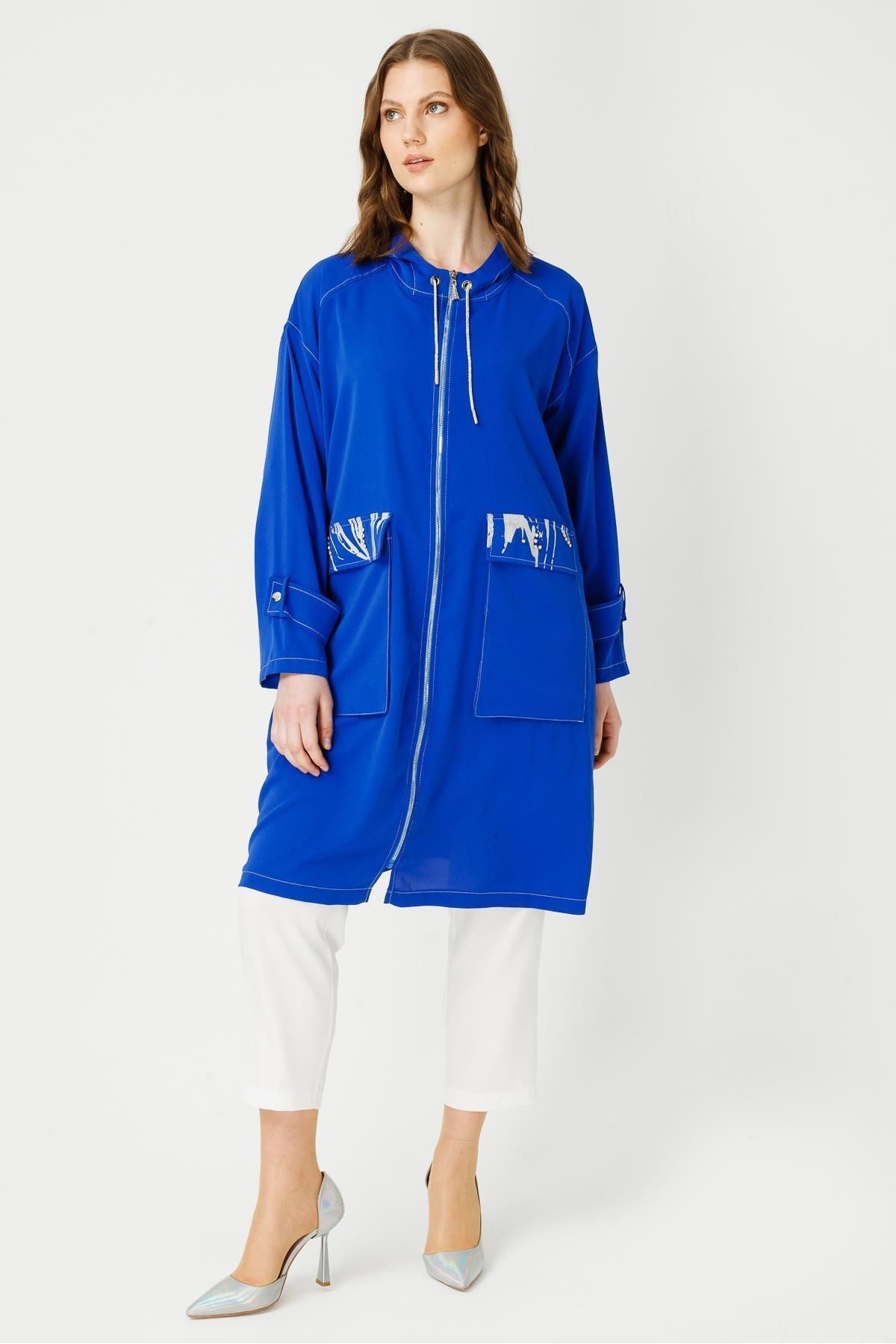 Müsemma Oversize Kapüşonlu Midi Kadın Kap - Günlük Şıklık