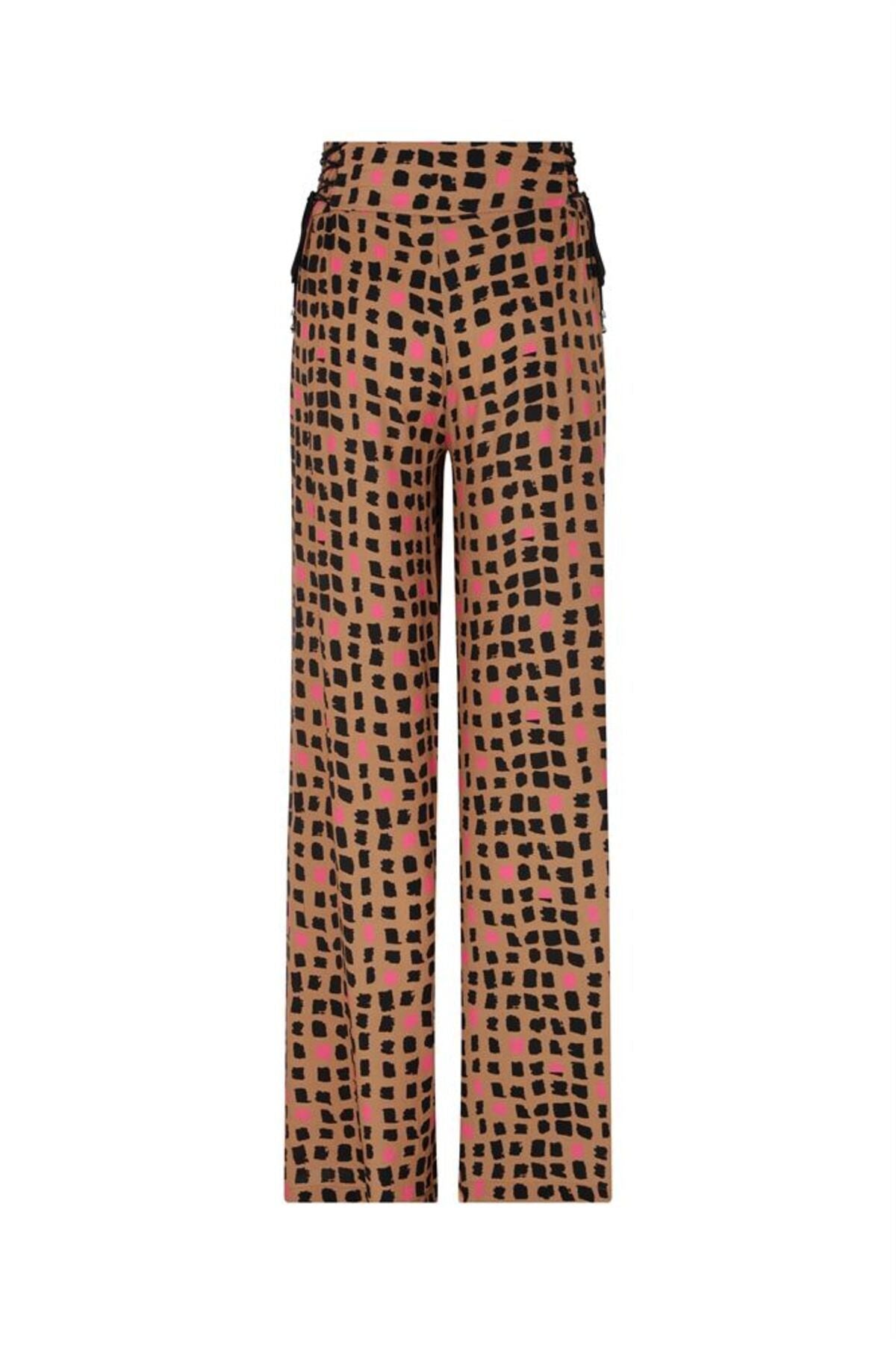 Naar Oversize Geometrik Desenli Midi Kadın Pantolon - Yüksek Bel Translation missing: ar.content.product_image_secondary
