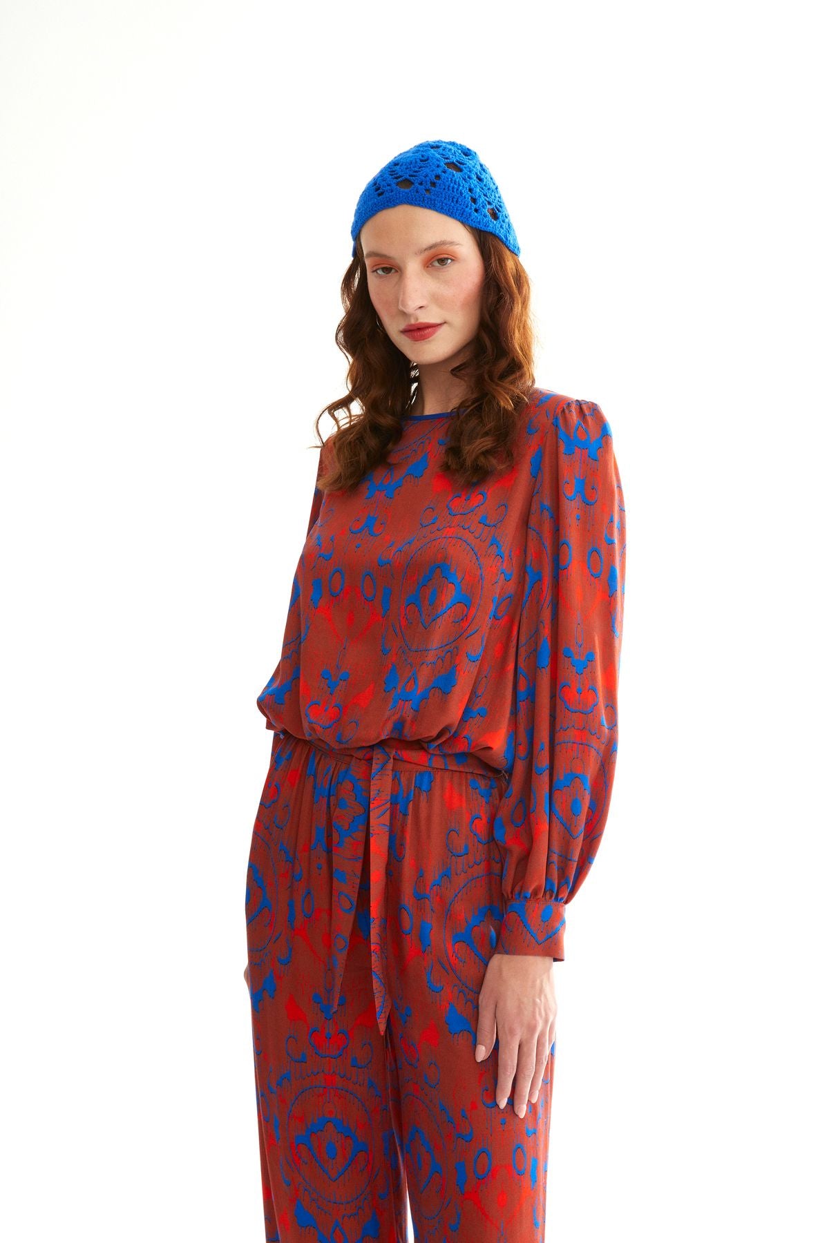 Naar Oversize Uzun Kol Midi Kadın Pantolon - Bohemian Desenli Translation missing: ar.content.product_image_secondary