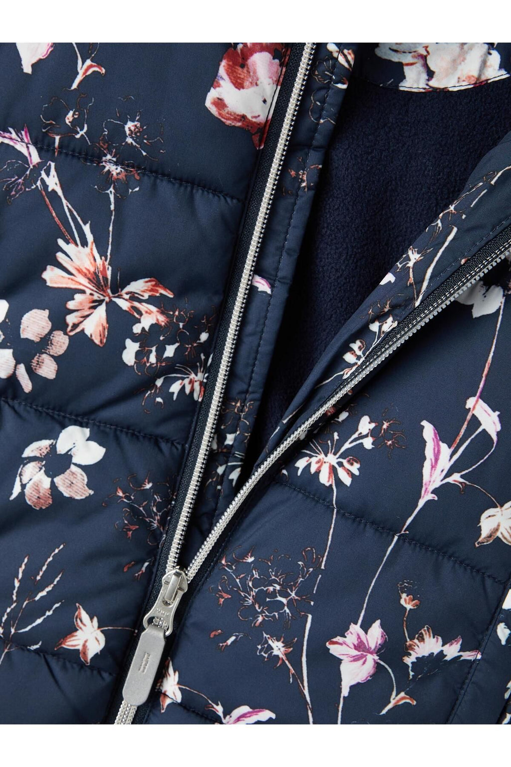 Name It Çiçekli Oversize Kız Çocuk Kabanı - Kapüşonlu