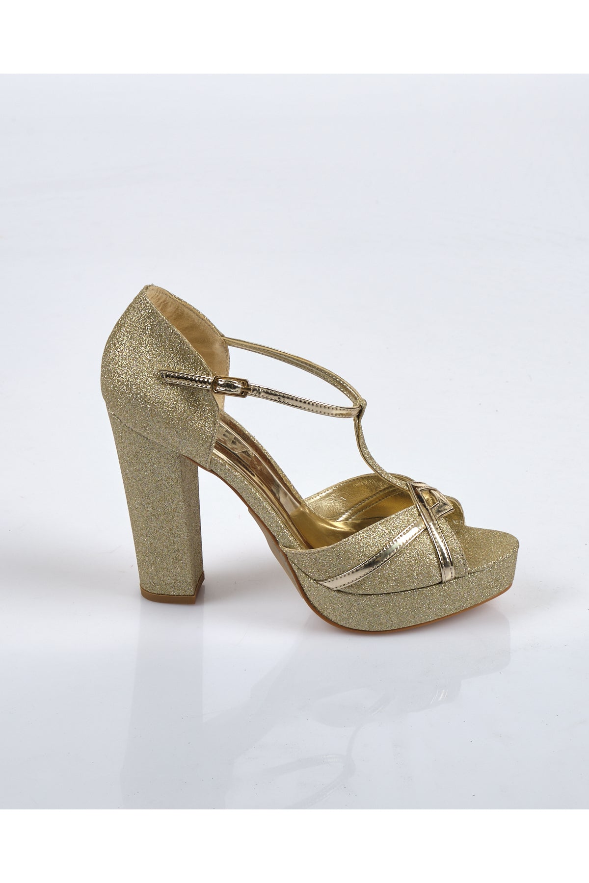 Natty Shoes Metalik Platform Topuklu T-Strap Kadın Ayakkabı - Özel Günler İçin Translation missing: tr.content.product_image_main