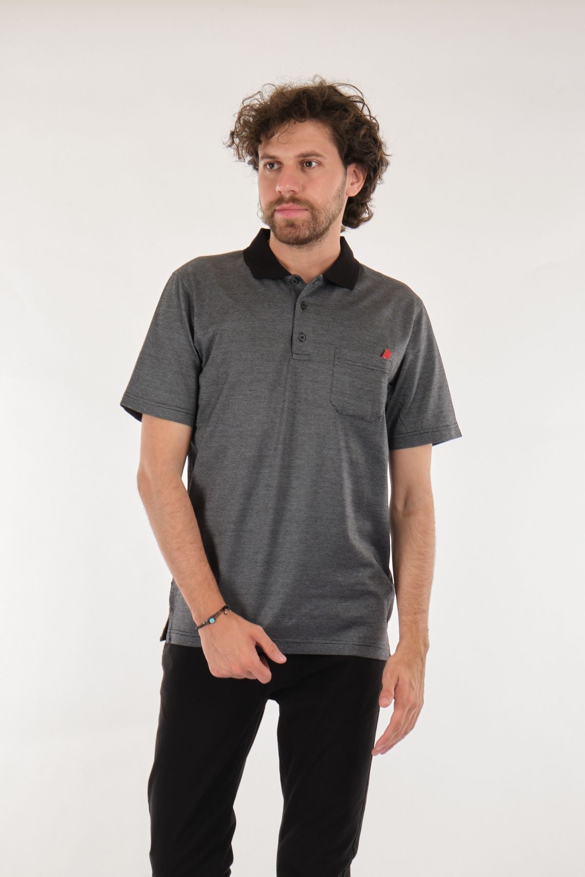 Nehir Erkek Polo Yaka Kısa Kol Minimalist T-Shirt - Günlük Kombinleriniz İçin Translation missing: ar.content.product_image_main
