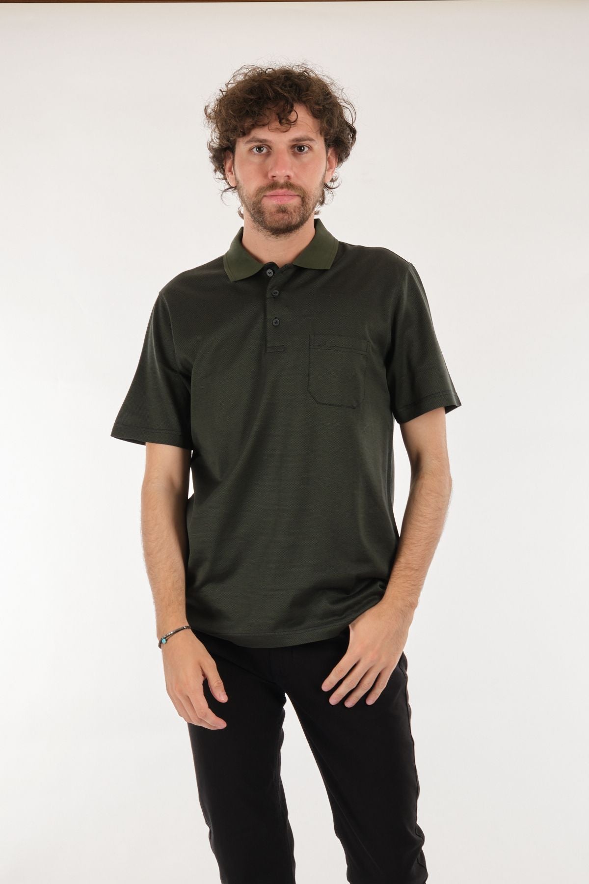 Nehir Erkek Polo Yaka Kısa Kol Minimalist T-Shirt - Günlük Kombinleriniz İçin Translation missing: ar.content.product_image_secondary