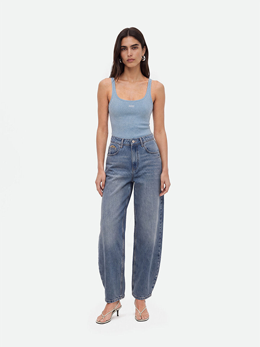 Nocturne Bisiklet Yaka Crop Top Ana görsel