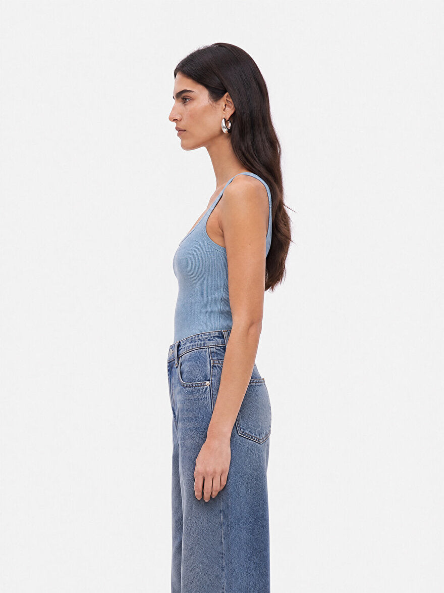 Nocturne Bisiklet Yaka Crop Top İkincil görsel