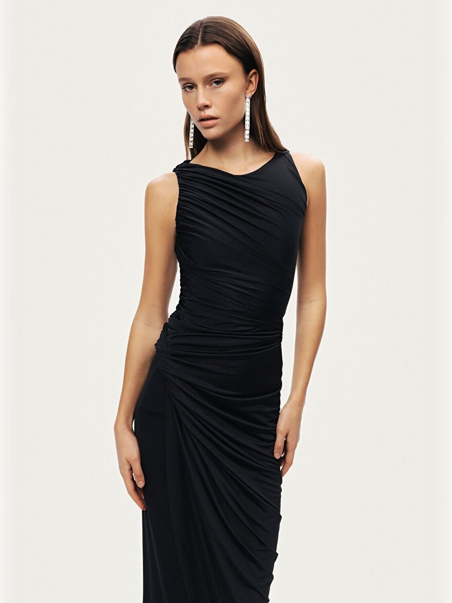 Nocturne Burgu Ve Drape Detaylı Maxi Elbise N26YN2778