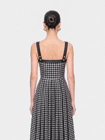 Nocturne Ekose Desenli Maxi Elbise