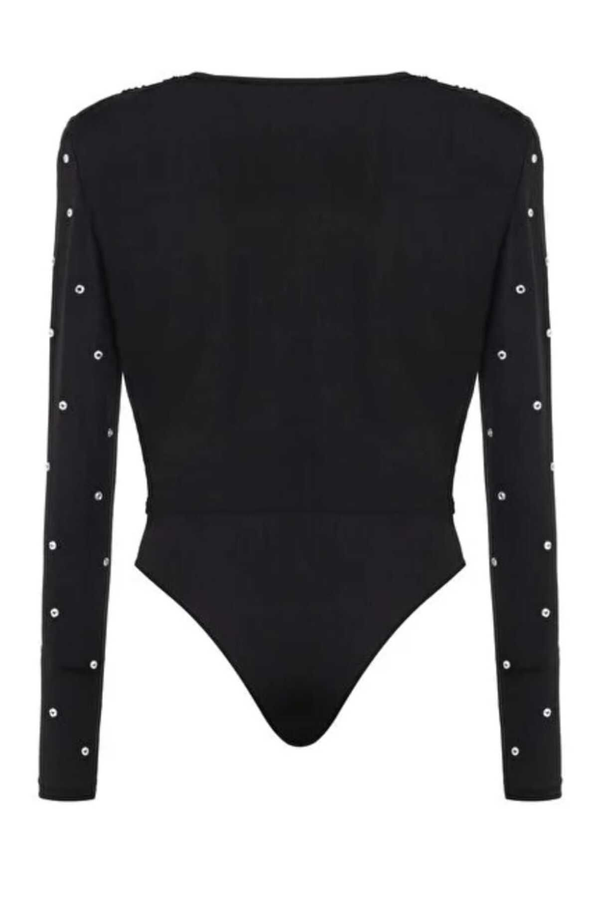 Nocturne V Yaka Uzun Kol Minimalist Body - Günlük & Özel Gün