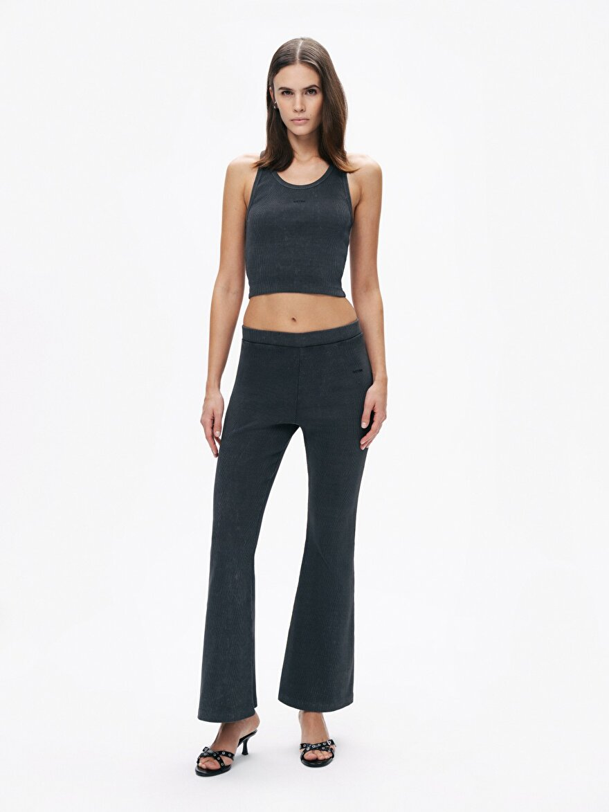 Nocturne Oversized Crop Top - Minimalist Ribana Kadın Translation missing: ar.content.product_image_secondary