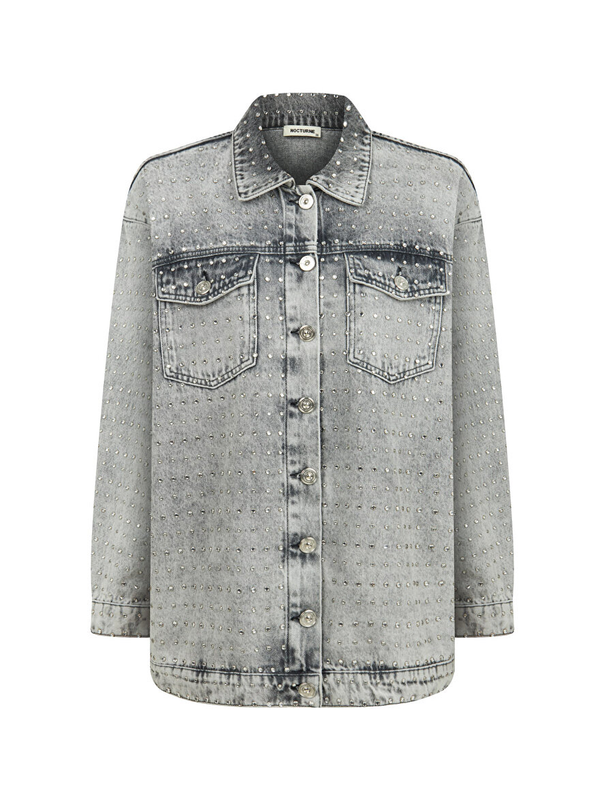Nocturne Oversize Taş Tasarımlı Jean Ceket N25KD5242